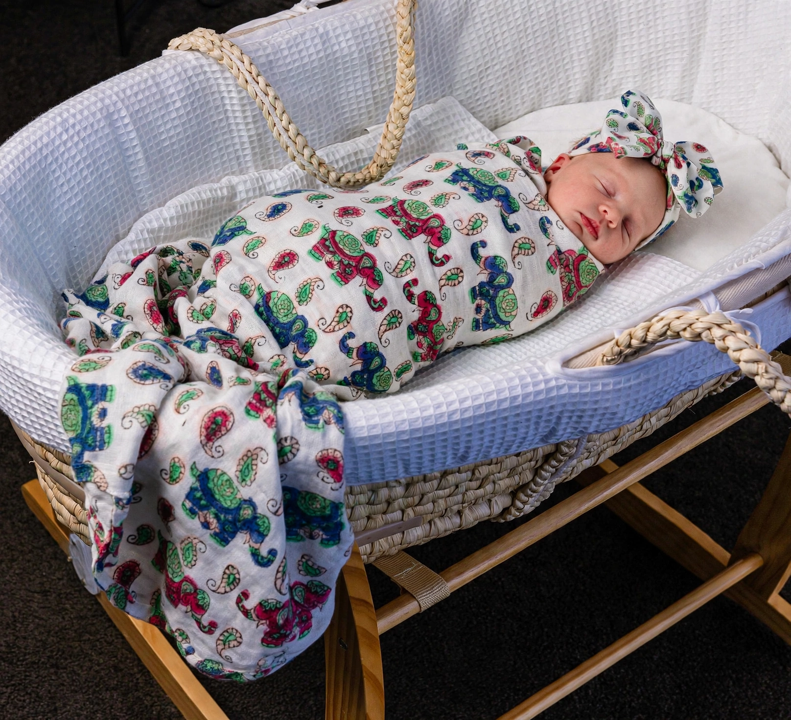 elephant pink and blue for baby swaddle