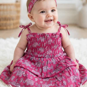 pink summer dress for baby girls
