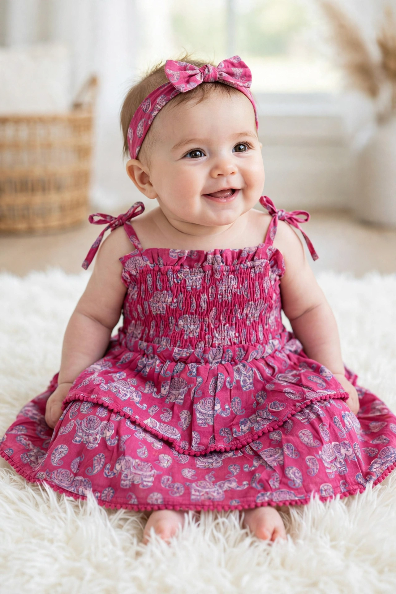 pink summer dress for baby girls