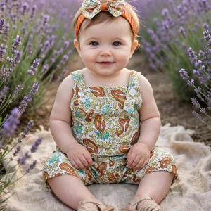 paisley romper with headband