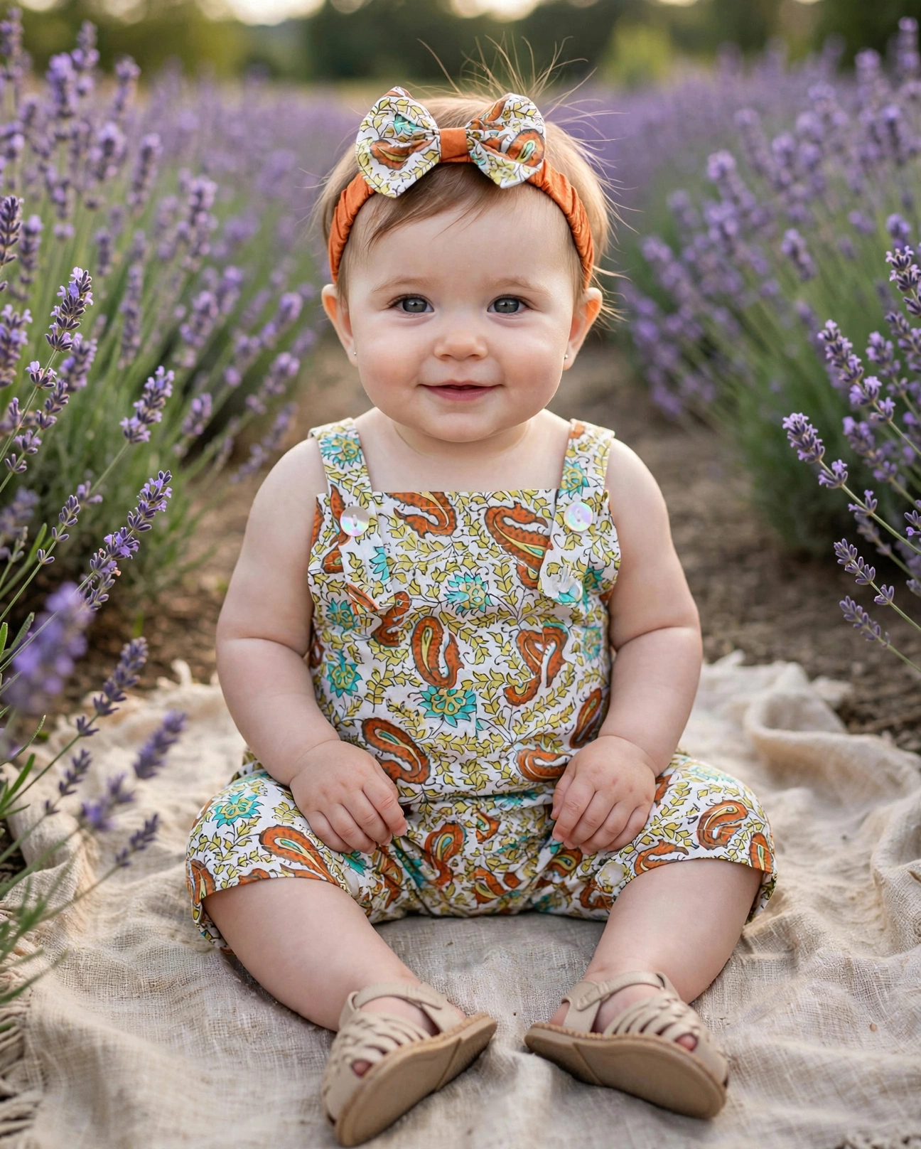 paisley romper with headband