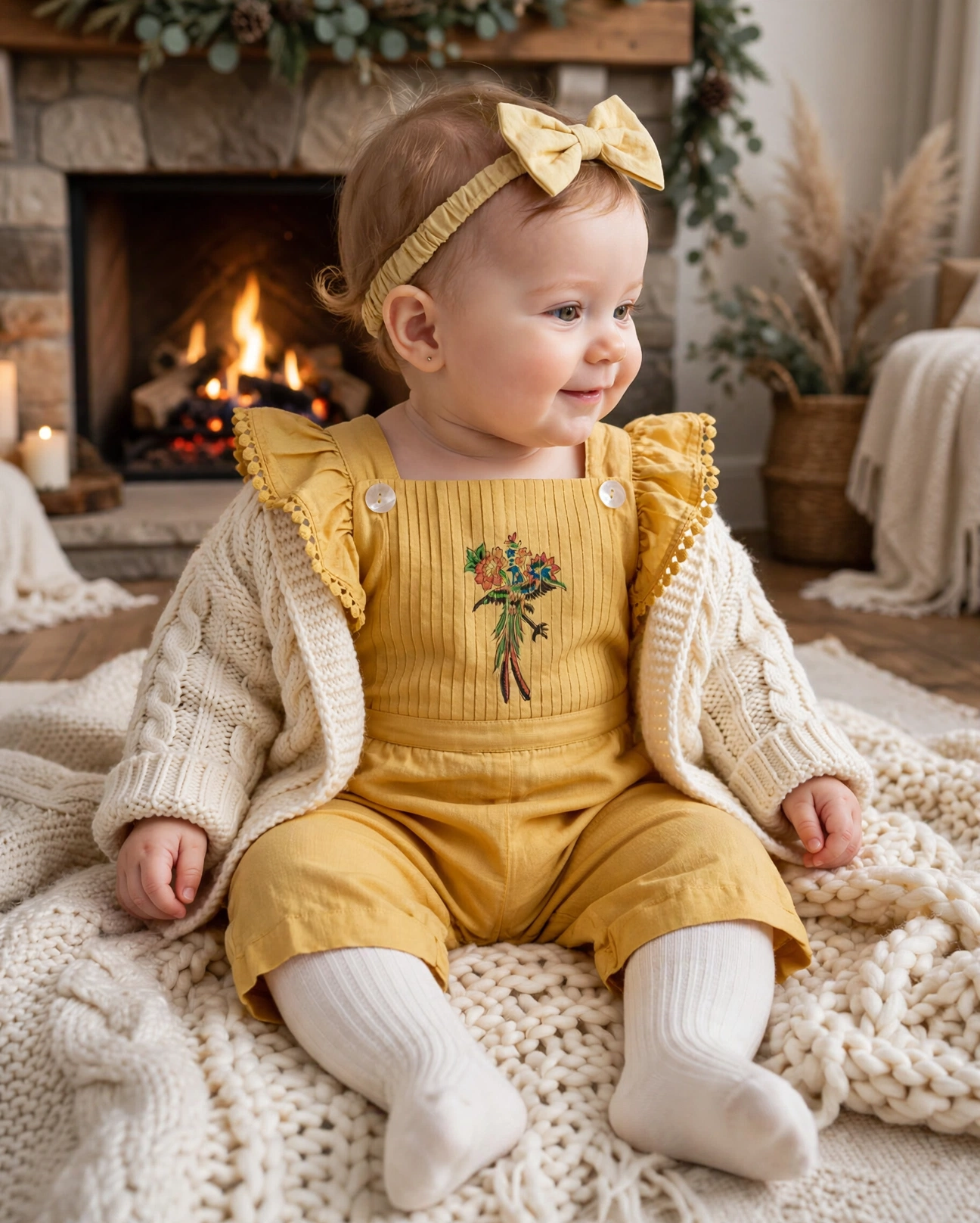 Organic Cotton Phoenix Jumpsuit - Mustard - Image 8