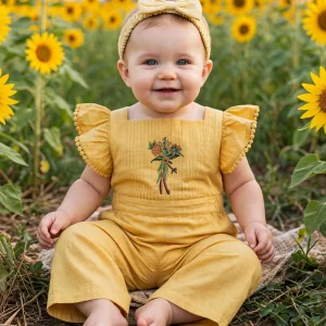 romper for baby girls with matching headband