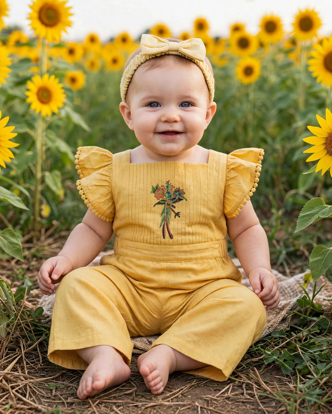 romper for baby girls with matching headband