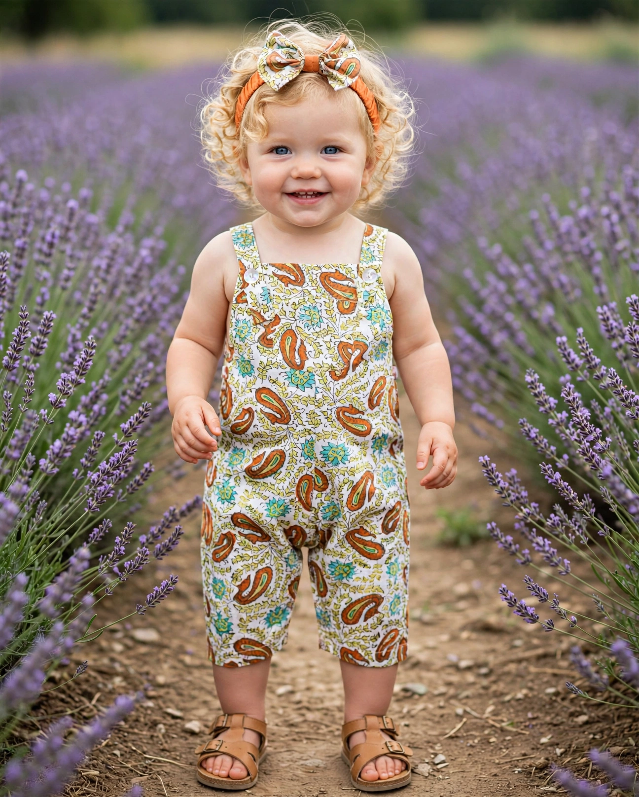 romper paisley set in lavendar fields