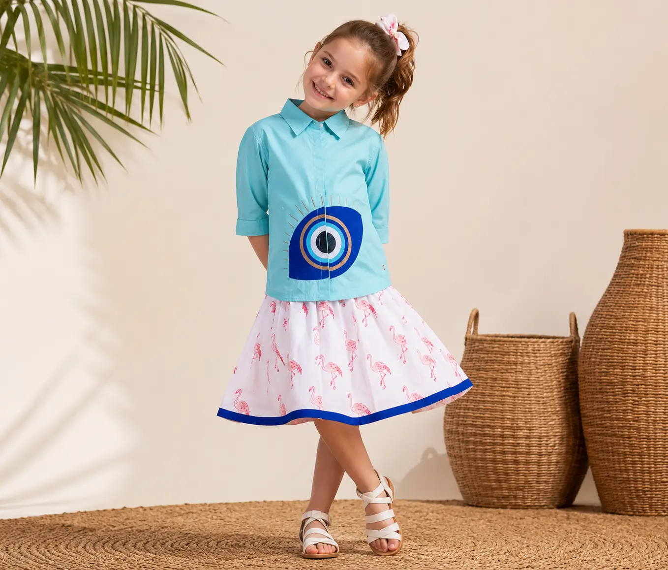 Organic Cotton Muslin Flamingo Skirt